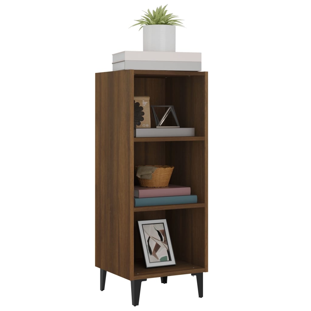 Sideboard Braun Eichen-Optik 34,5x32,5x90 cm Holzwerkstoff