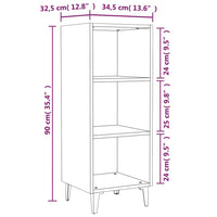 Thumbnail for Sideboard Braun Eichen-Optik 34,5x32,5x90 cm Holzwerkstoff