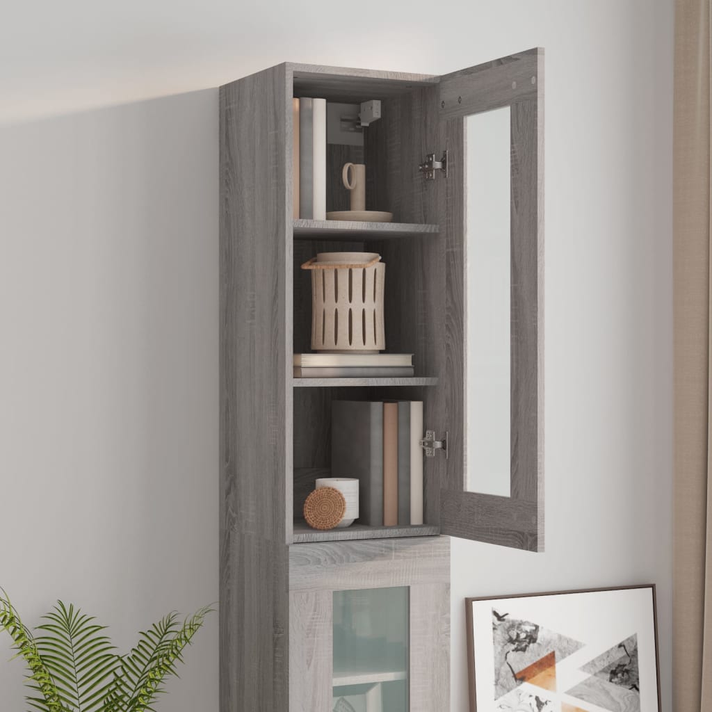 Hängeschrank Grau Sonoma 34,5x34x90 cm