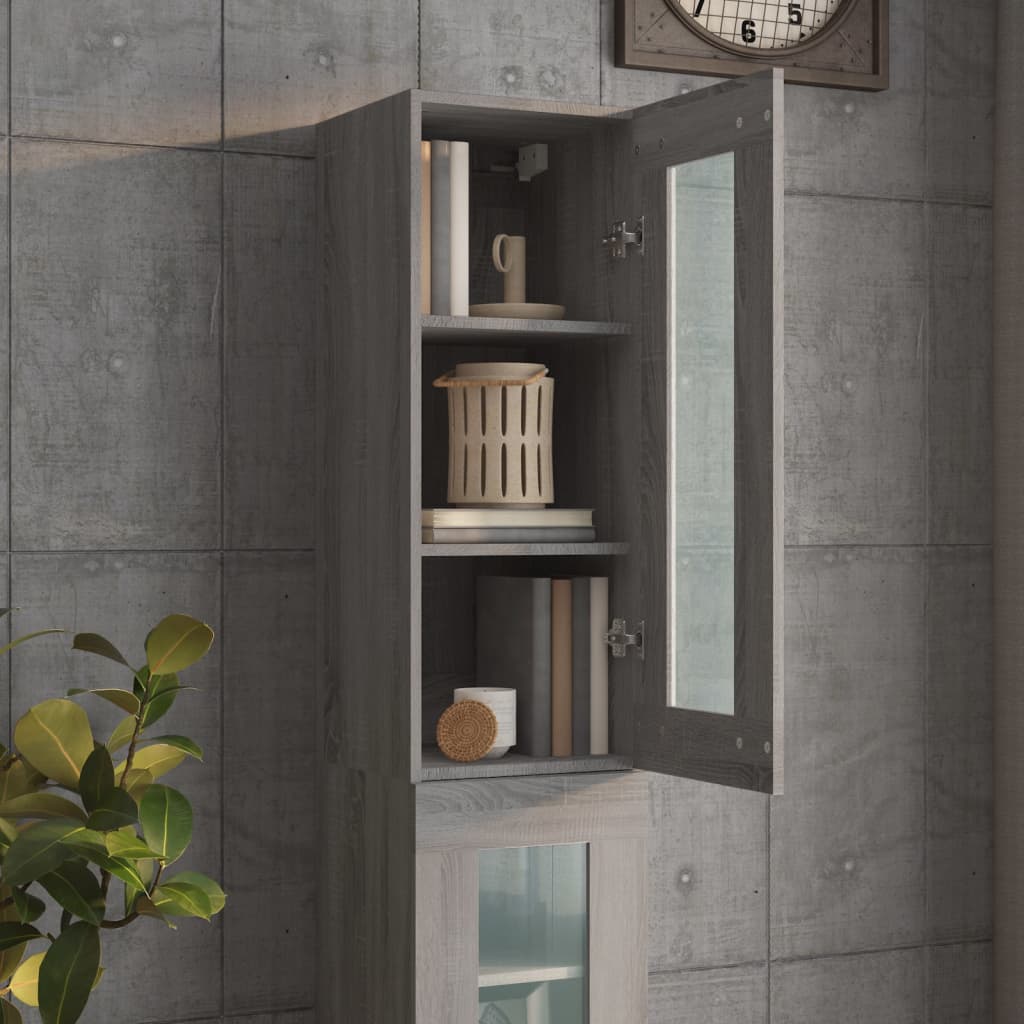 Hängeschrank Grau Sonoma 34,5x34x90 cm