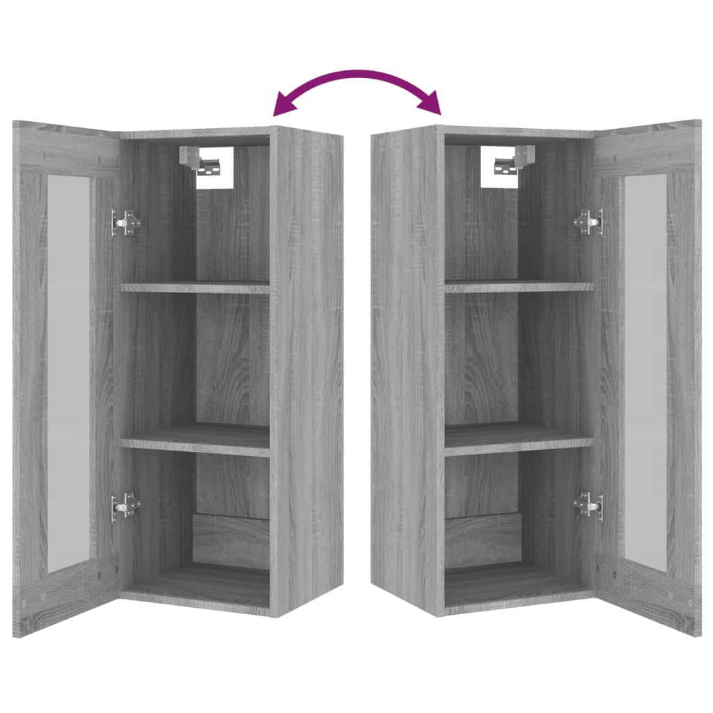 Hängeschrank Grau Sonoma 34,5x34x90 cm