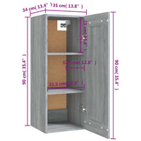 Thumbnail for Hängeschrank Grau Sonoma 35x34x90 cm Holzwerkstoff