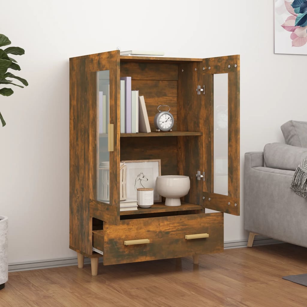 Highboard Räuchereiche 70x31x115 cm Holzwerkstoff
