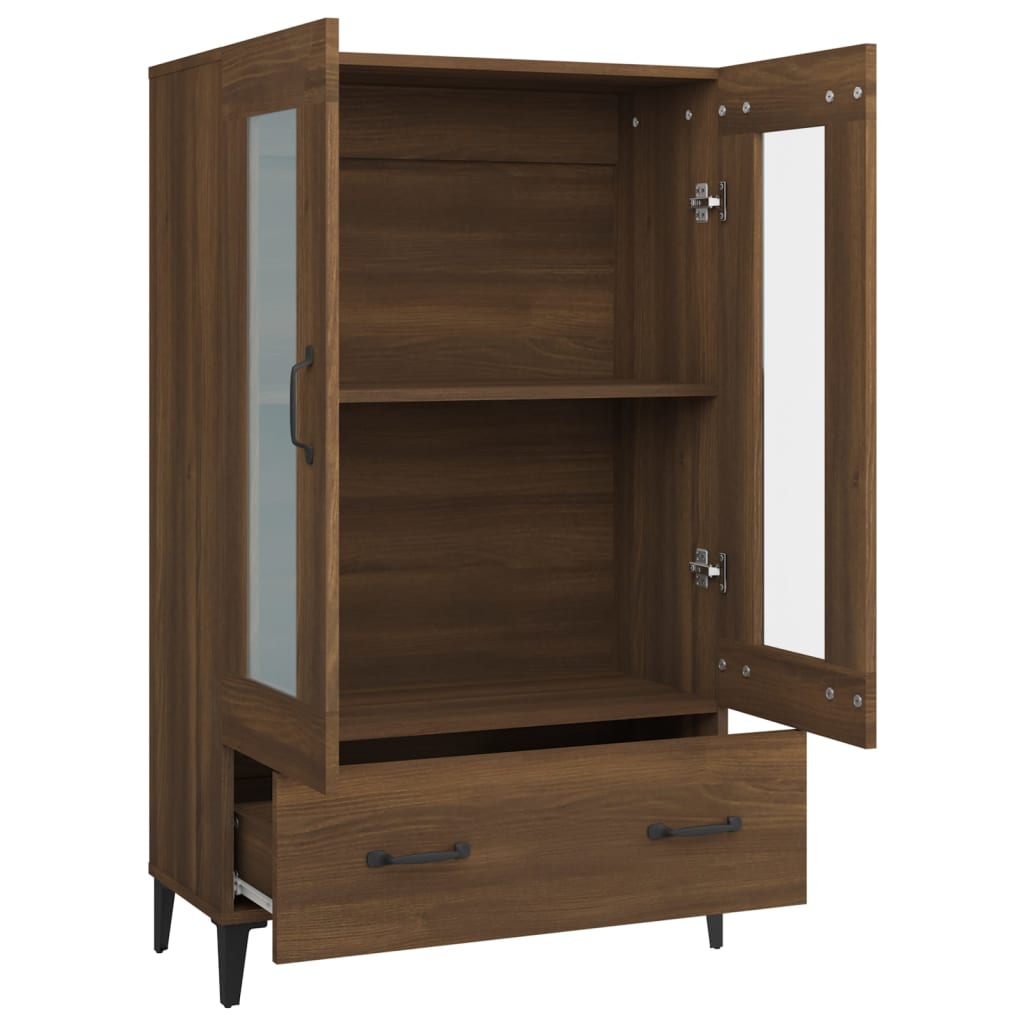 Highboard Braun Eichen-Optik 70x31x115 cm Holzwerkstoff