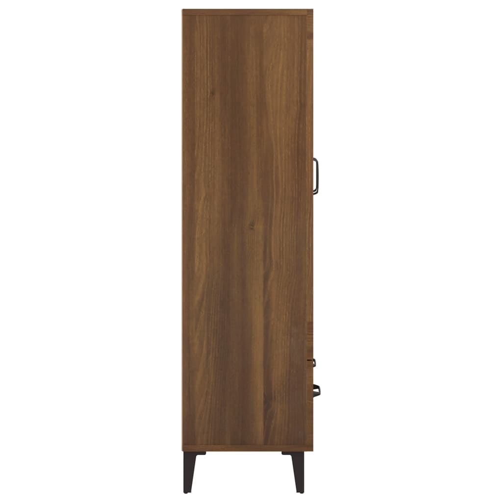 Highboard Braun Eichen-Optik 70x31x115 cm Holzwerkstoff