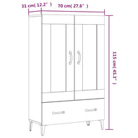 Thumbnail for Highboard Grau Sonoma 70x31x115 cm Holzwerkstoff