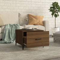 Thumbnail for Couchtische Metallbeine 2 Stk. Braun Eichen-Optik 50x50x40 cm