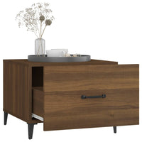 Thumbnail for Couchtische Metallbeine 2 Stk. Braun Eichen-Optik 50x50x40 cm