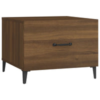 Thumbnail for Couchtische Metallbeine 2 Stk. Braun Eichen-Optik 50x50x40 cm
