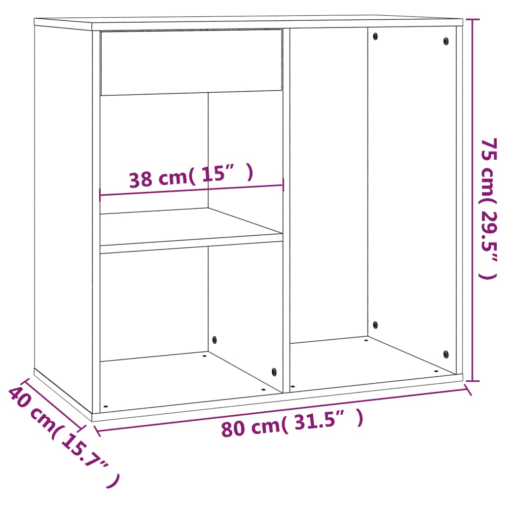 Kosmetikschrank Räuchereiche 80x40x75 cm Holzwerkstoff