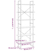 Thumbnail for Hochschrank Grau Sonoma 80x30x210 cm Holzwerkstoff