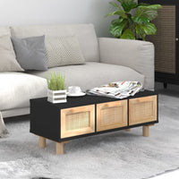 Thumbnail for Couchtisch Schwarz 80x40x30 cm Holzwerkstoff Massivholz Kiefer