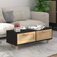 Thumbnail for Couchtisch Schwarz 80x40x30 cm Holzwerkstoff Massivholz Kiefer