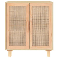Thumbnail for Sideboard Braun 60x30x70 cm Massivholz Kiefer und Natur-Rattan