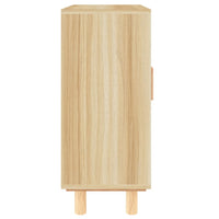 Thumbnail for Sideboard Braun 60x30x70 cm Massivholz Kiefer und Natur-Rattan