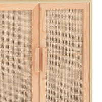 Thumbnail for Sideboard Braun 60x30x70 cm Massivholz Kiefer und Natur-Rattan
