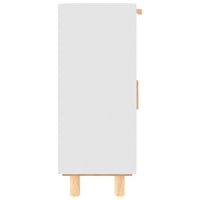 Thumbnail for Sideboard Weiß 60x30x75 cm Massivholz Kiefer und Natur-Rattan