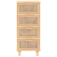 Thumbnail for Sideboard Braun 40x30x90 cm Massivholz Kiefer und Natur-Rattan