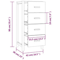 Thumbnail for Highboard Weiß 42x38x90 cm Holzwerkstoff