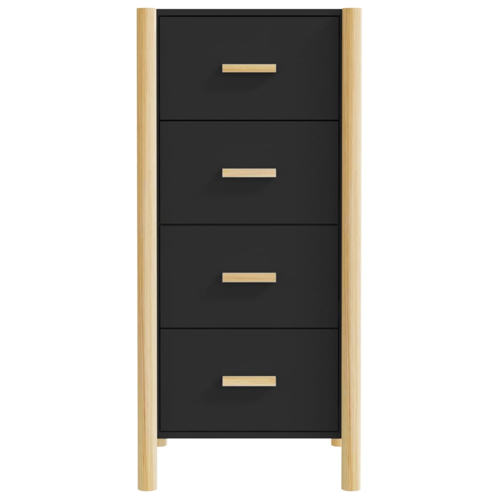 Highboard Schwarz 42x38x90 cm Holzwerkstoff