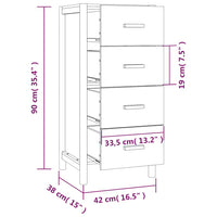 Thumbnail for Highboard Schwarz 42x38x90 cm Holzwerkstoff