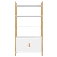 Thumbnail for Highboard Weiß 80x40x153 cm Holzwerkstoff