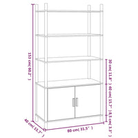 Thumbnail for Highboard Weiß 80x40x153 cm Holzwerkstoff