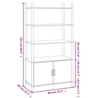 Thumbnail for Highboard Schwarz 80x40x153 cm Holzwerkstoff