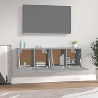 Thumbnail for Wandschränke 2 Stk. Grau Sonoma 60x36,5x35 cm Holzwerkstoff