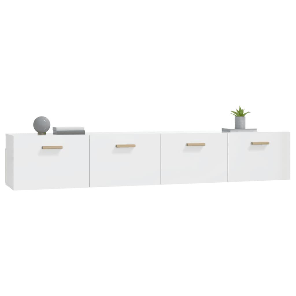 Wandschränke 2 Stk. Hochglanz-Weiß 100x36,5x35 cm Holzwerkstoff