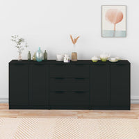 Thumbnail for 3-tlg. Sideboard-Set Schwarz Holzwerkstoff