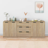 Thumbnail for 3-tlg. Sideboard Sonoma Eiche-Optik Holzwerkstoff