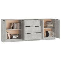 Thumbnail for 3-tlg. Sideboard-Set Betongrau Holzwerkstoff