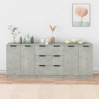 Thumbnail for 3-tlg. Sideboard-Set Betongrau Holzwerkstoff