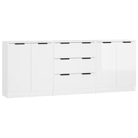 Thumbnail for 3-tlg. Sideboard-Set Hochglanz-Weiß Holzwerkstoff