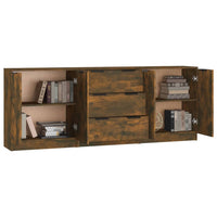 Thumbnail for 3-tlg. Sideboard Räuchereiche Holzwerkstoff