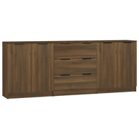 Thumbnail for 3-tlg. Sideboard Braun Eiche-Optik Holzwerkstoff