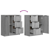 Thumbnail for Sideboards 2 Stk. Grau Sonoma 60x30x70 cm Holzwerkstoff