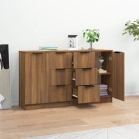 Thumbnail for Sideboards 2 Stk. Braun Eichen-Optik 60x30x70 cm Holzwerkstoff