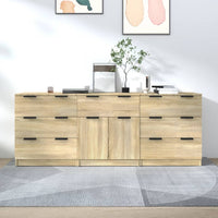 Thumbnail for 3-tlg. Sideboard Sonoma Eiche-Optik Holzwerkstoff