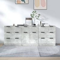 Thumbnail for 3-tlg. Sideboard-Set Betongrau Holzwerkstoff