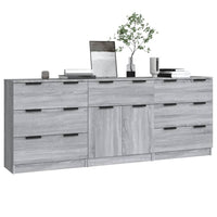 Thumbnail for 3-tlg. Sideboard Grau Sonoma Holzwerkstoff