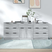 Thumbnail for 3-tlg. Sideboard Grau Sonoma Holzwerkstoff
