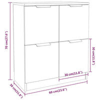 Thumbnail for Sideboards 2 Stk. Schwarz 60x30x70 cm Holzwerkstoff