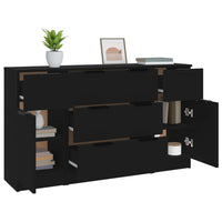 Thumbnail for 3-tlg. Sideboard-Set Schwarz Holzwerkstoff