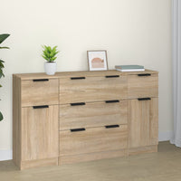 Thumbnail for 3-tlg. Sideboard-Set Sonoma-Eiche Holzwerkstoff