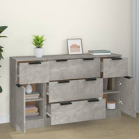 Thumbnail for 3-tlg. Sideboard-Set Betongrau Holzwerkstoff