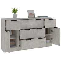 Thumbnail for 3-tlg. Sideboard-Set Betongrau Holzwerkstoff
