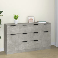 Thumbnail for 3-tlg. Sideboard-Set Betongrau Holzwerkstoff