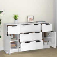 Thumbnail for 3-tlg. Sideboard-Set Hochglanz-Weiß Holzwerkstoff